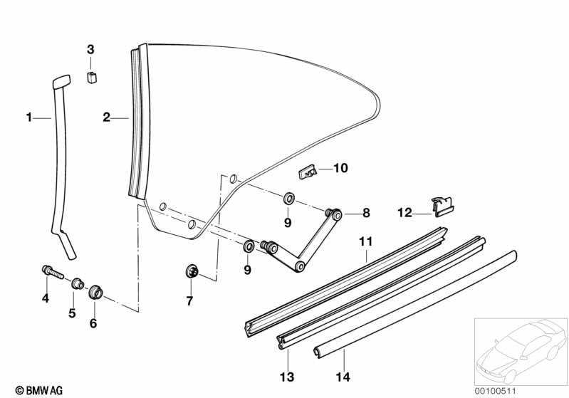 Türfenstermechanismus hinten