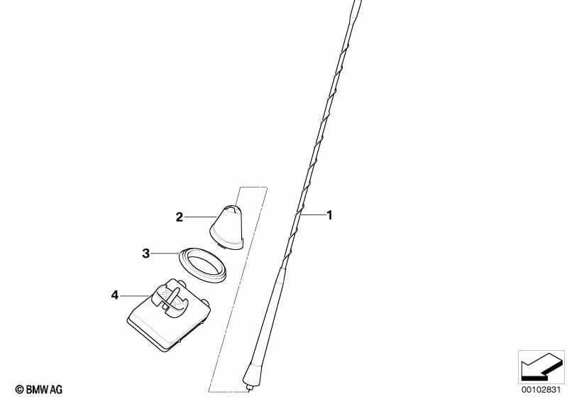 Einzelteile Seitenwandtelefonantenne