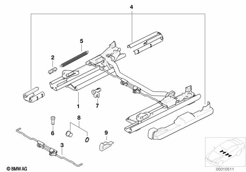 Sitz vorn Sitzschiene mech./Einzelteile