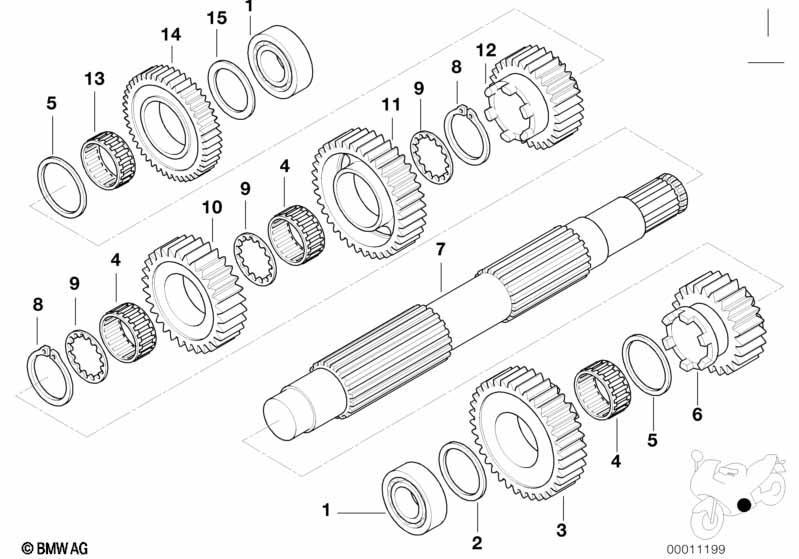 6 Gang Getriebe-Abtriebswelle