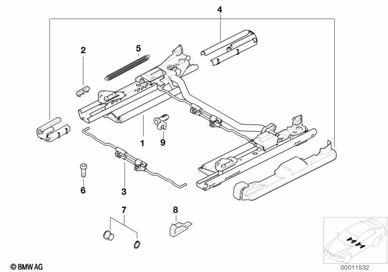 Sitz vorn Sitzschiene mech./Einzelteile