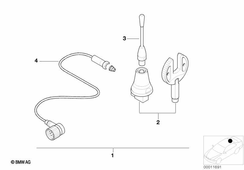 Nachrüstsatz Dachtelefonantenne