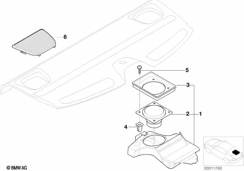 Einzelteile Stereo System Ablegeboden