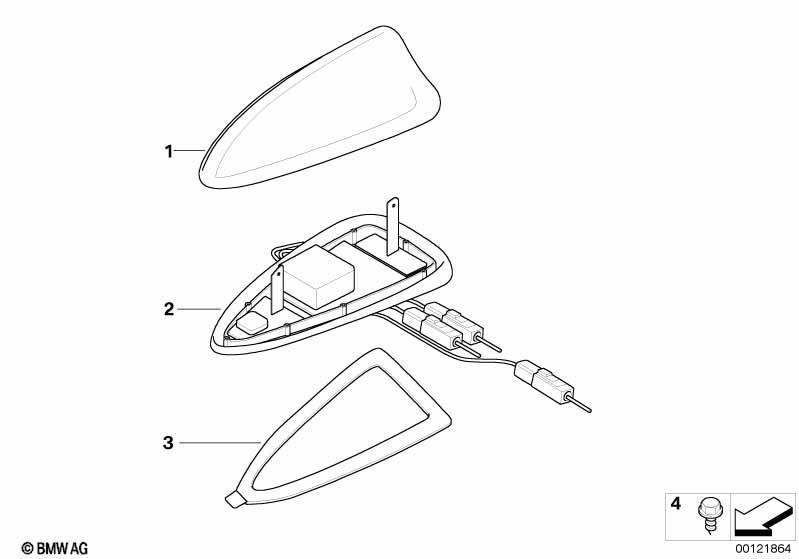 Einzelteile Dachtelefonantenne