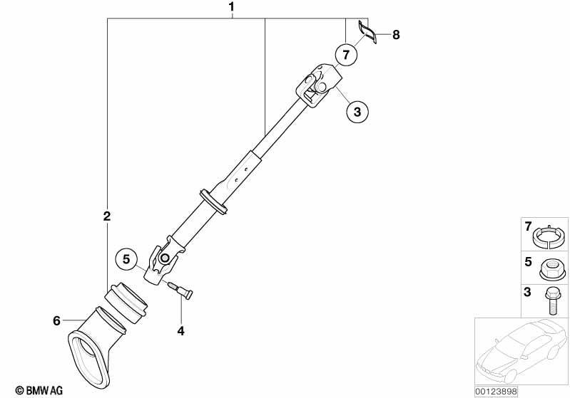 Lenksäule-Lenkspindel unten