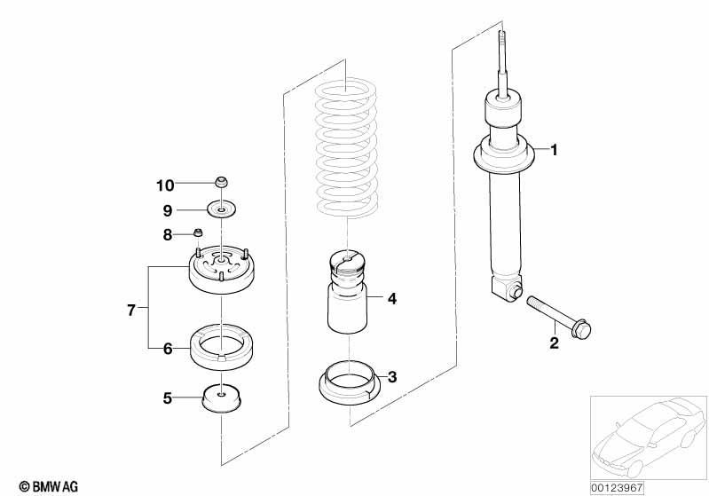 Federbein hinten Anbauteile