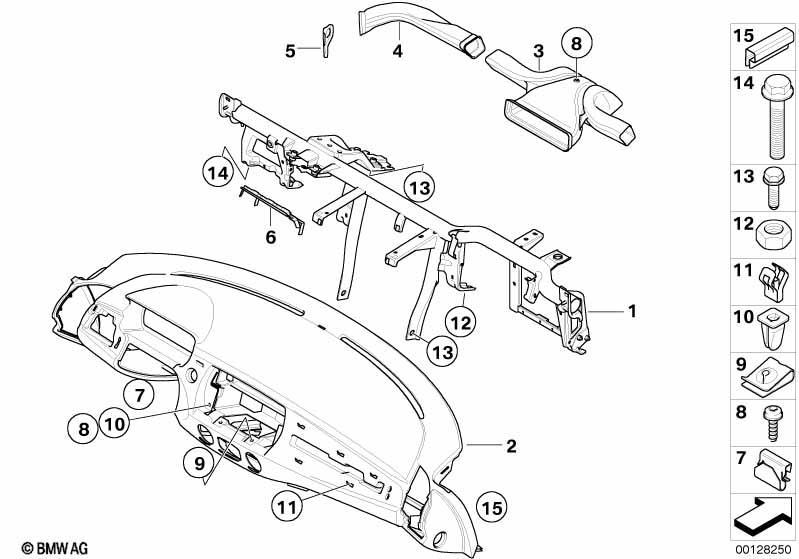 Verkleidung Instrumententafel Tragrohr