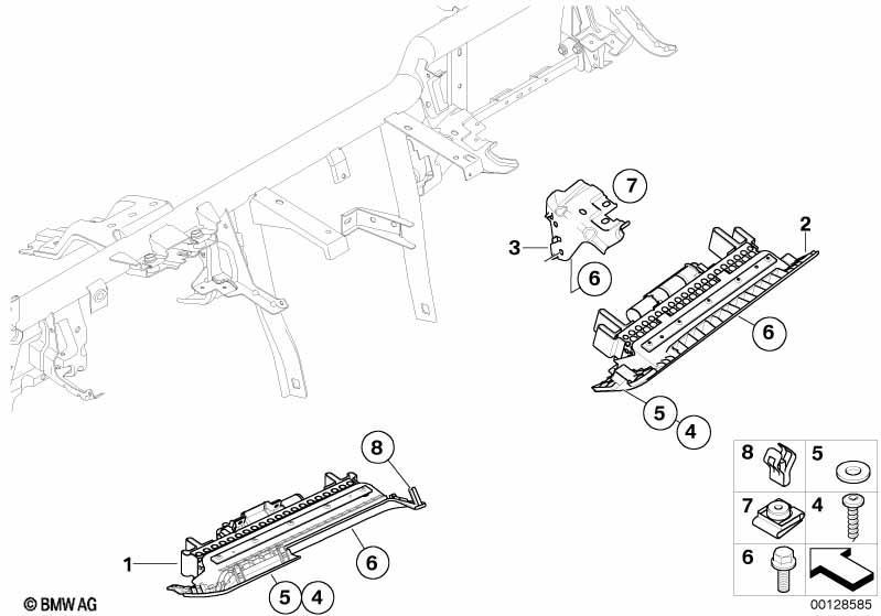 Anbauteile Instrumententafel unten