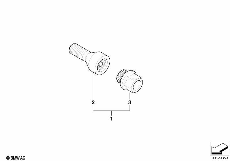 Radschraubenschloss mit Adapter