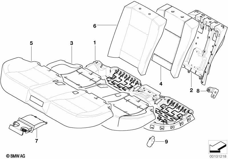 Sitz hinten Polster und Bezug Basissitz