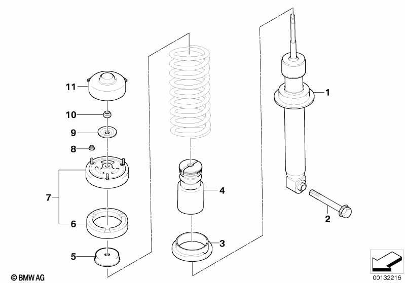 Federbein hinten Anbauteile