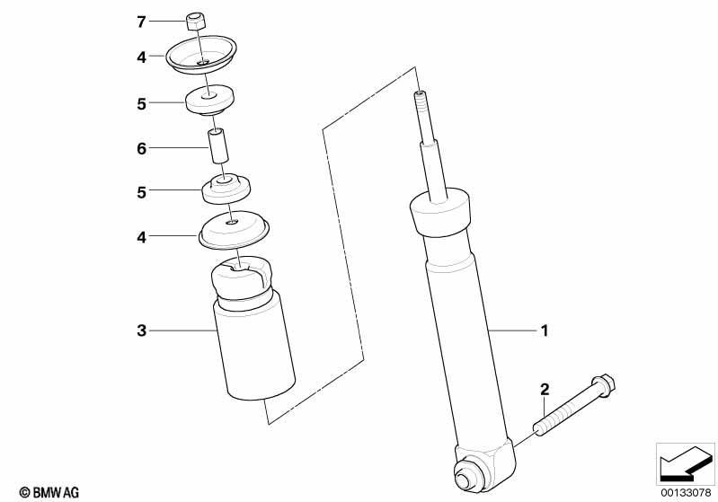 Federbein hinten Anbauteile