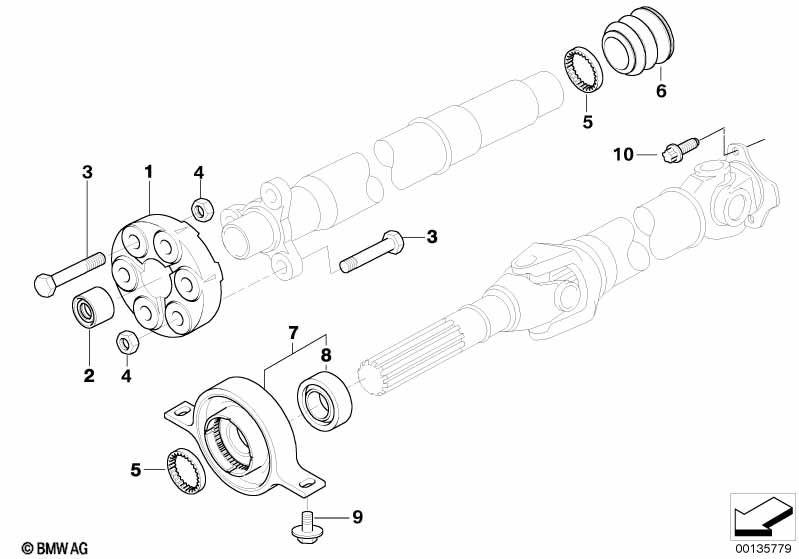 Drive shaft,univ.joint/centre mounting