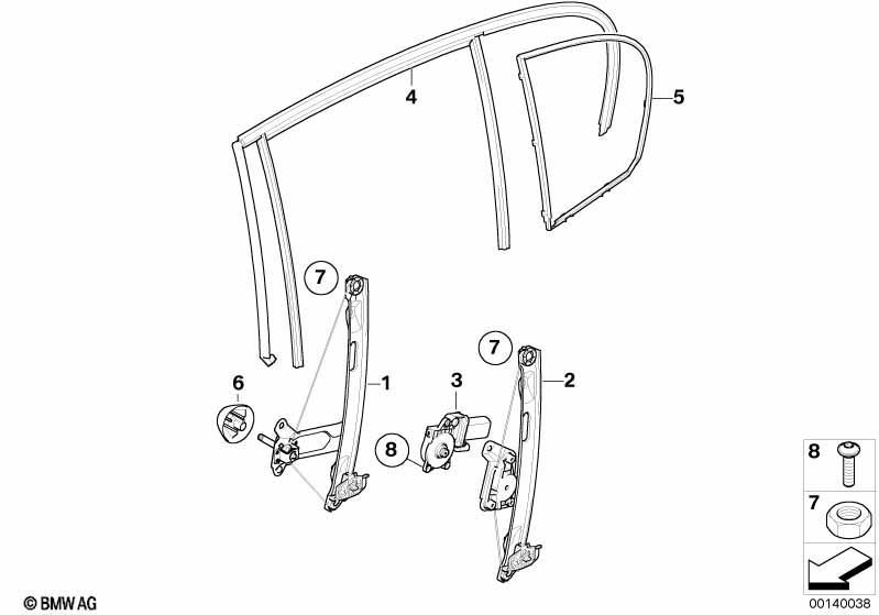 Türfenstermechanismus hinten