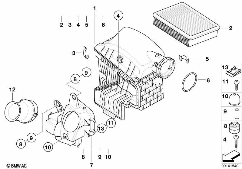 Ansauggeräuschdämpfer/Filtereinsatz