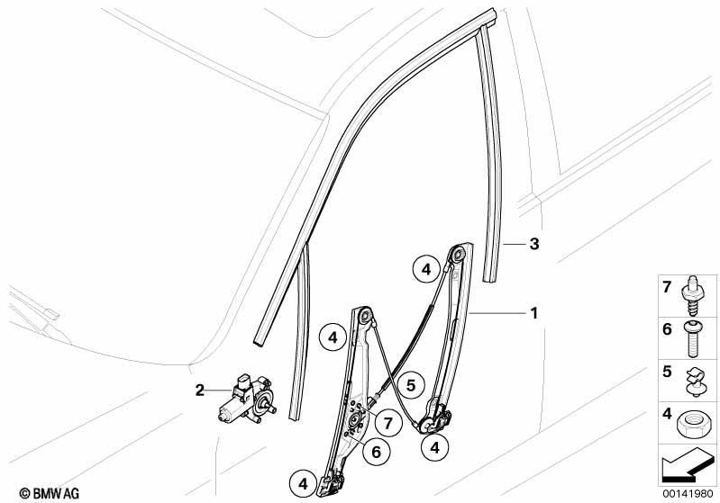 Türfenstermechanismus vorn