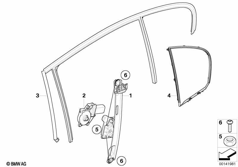 Türfenstermechanismus hinten