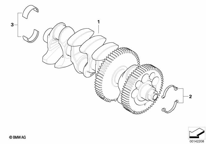 Kurbelwelle mit Lagerschalen