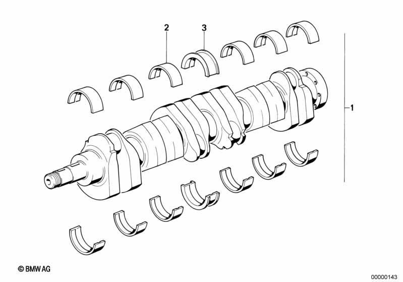 Kurbeltrieb-Kurbelwelle mit Lagerschalen