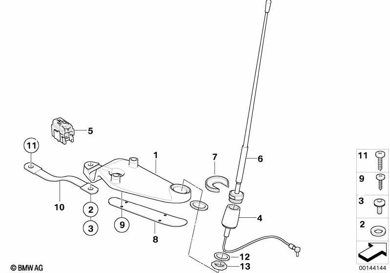 Einzelteile Radioantenne