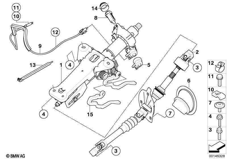 Lenksäule mech.verstellb./Anbauteile