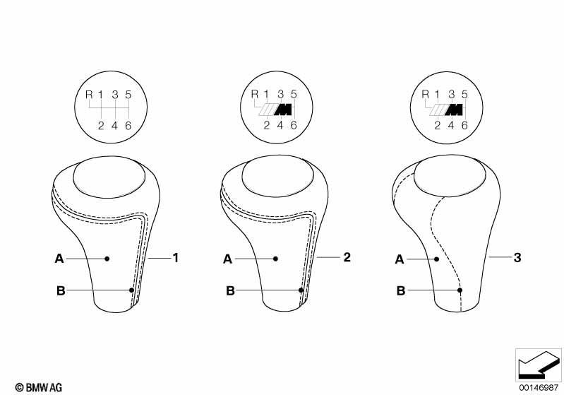 Individual Schaltknopf Leder 6-Gang