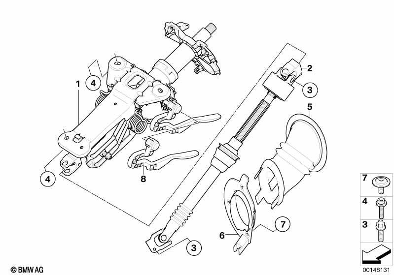 Lenksäule mech.verstellb./Anbauteile