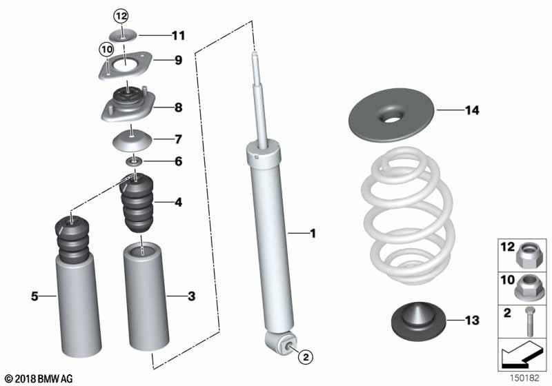 Federbein hinten Anbauteile