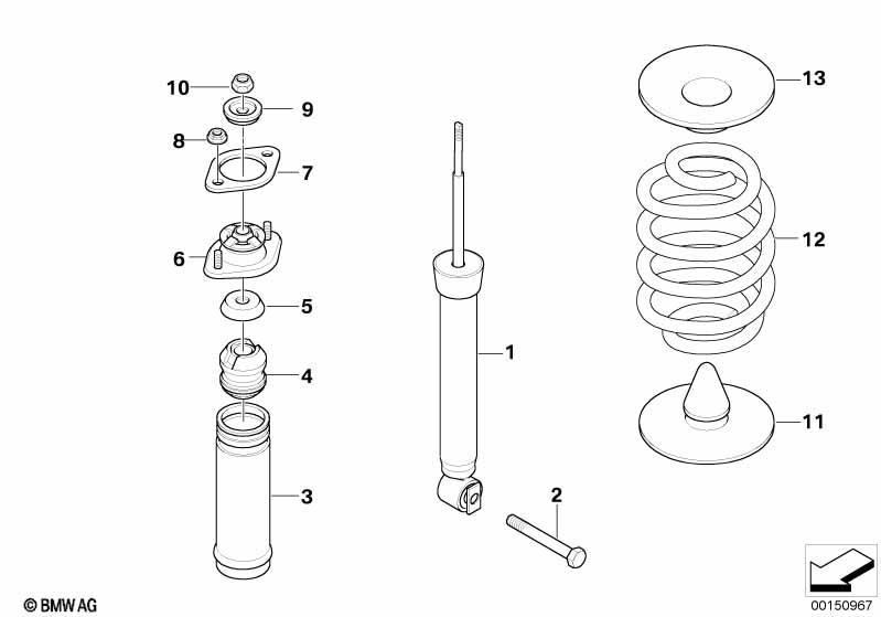 Federbein hinten-Schraubenfeder/Anbaut.