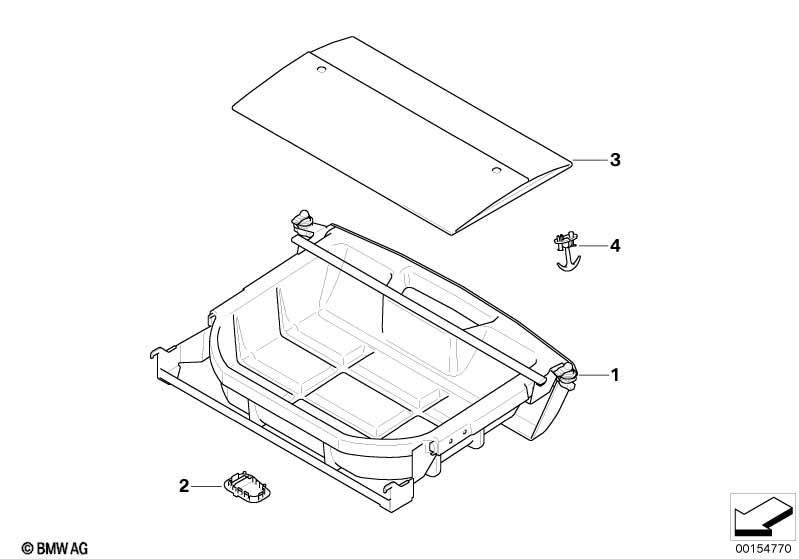 Schubfach Gepäckraum / Klappbox