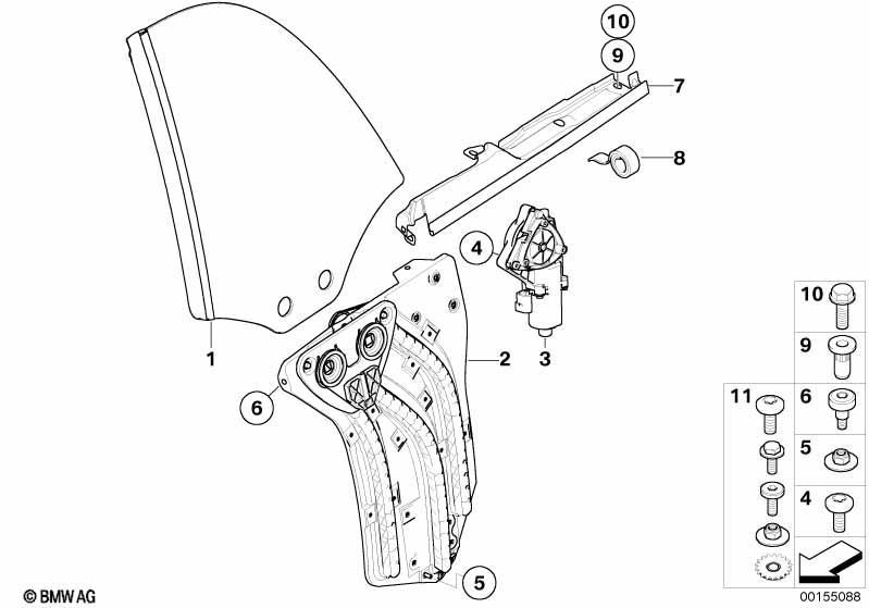 Türfenstermechanismus hinten