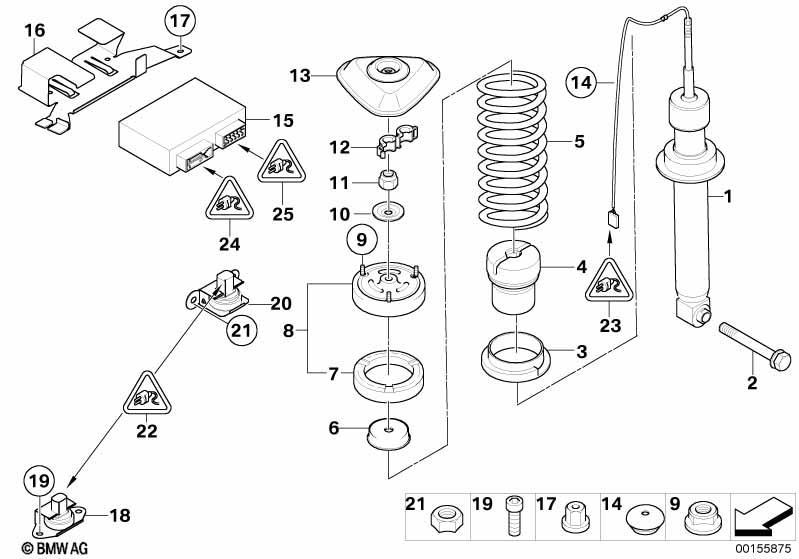 Federbein hinten EDC/Steuergerät/Sensor