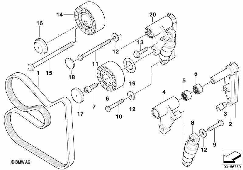 Riementrieb für Wasserpumpe/Generator