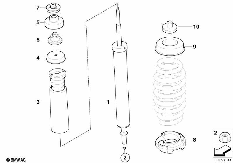 Federbein hinten Anbauteile