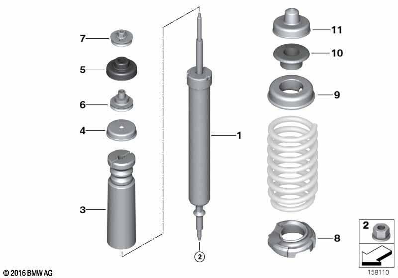 Federbein hinten Anbauteile