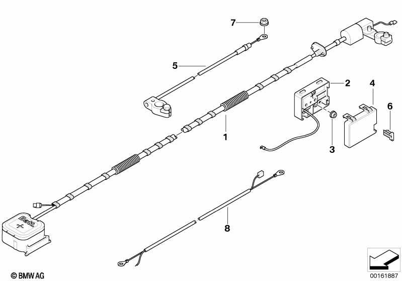 Batteriekabel/Stromverteiler hinten