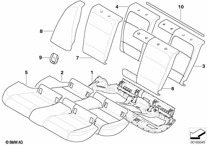Sitz hinten Polster und Bezug Basissitz