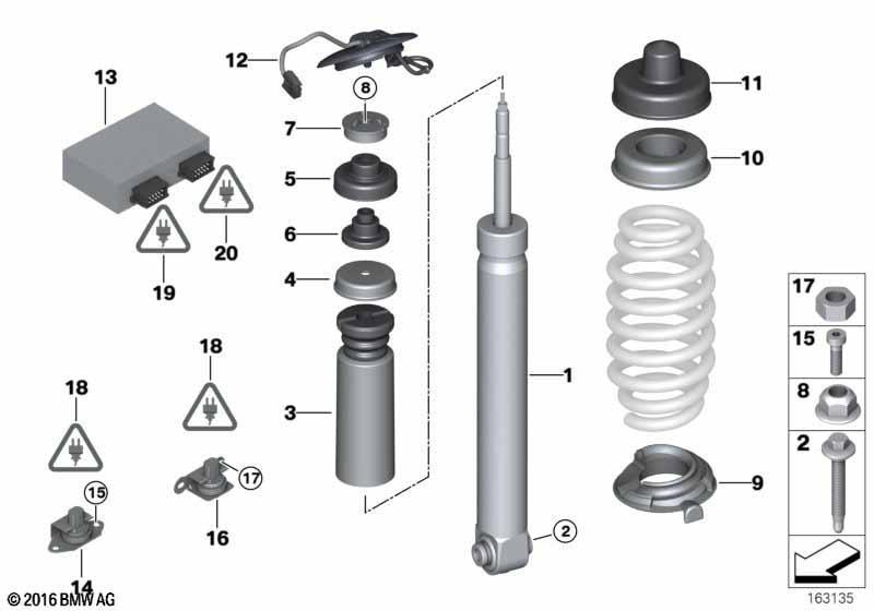 Federbein hinten EDC/Steuergerät/Sensor