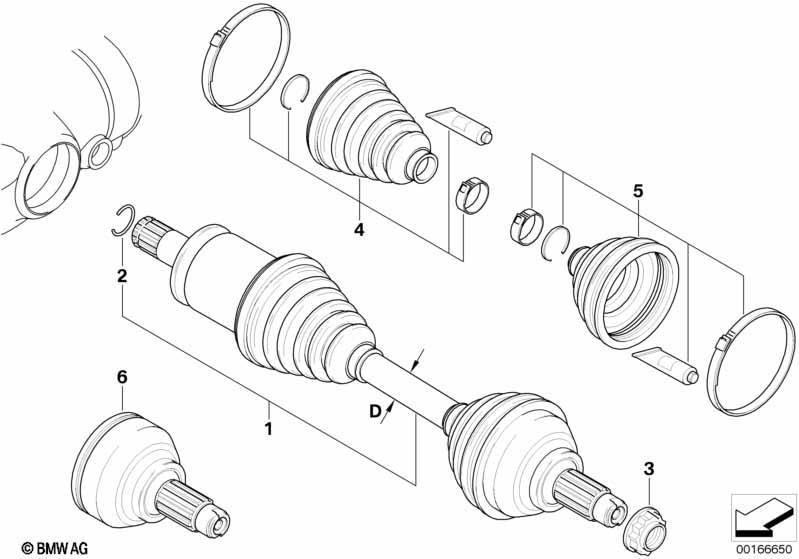 Vorderachsgetriebe-Abtriebswelle/Allrad