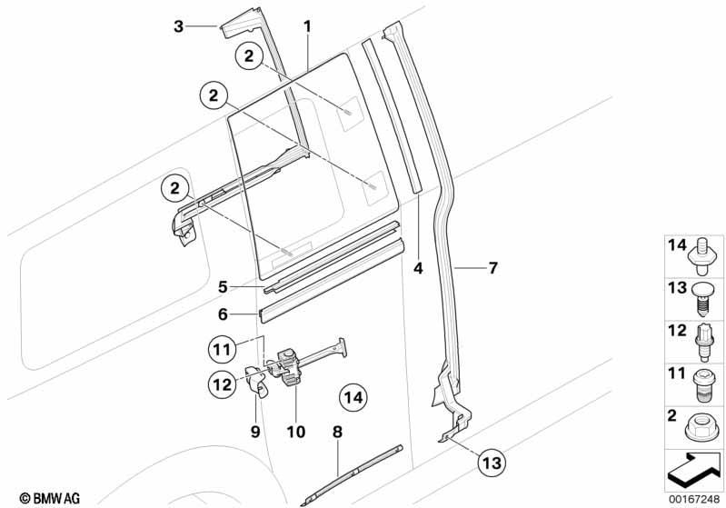 Blenden und Dichtungen Tür hinten