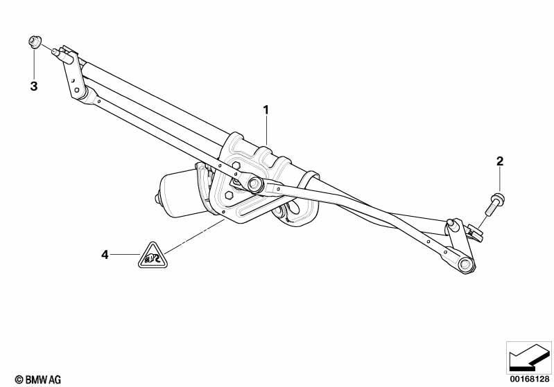 Gestänge Scheibenwischer mit Motor