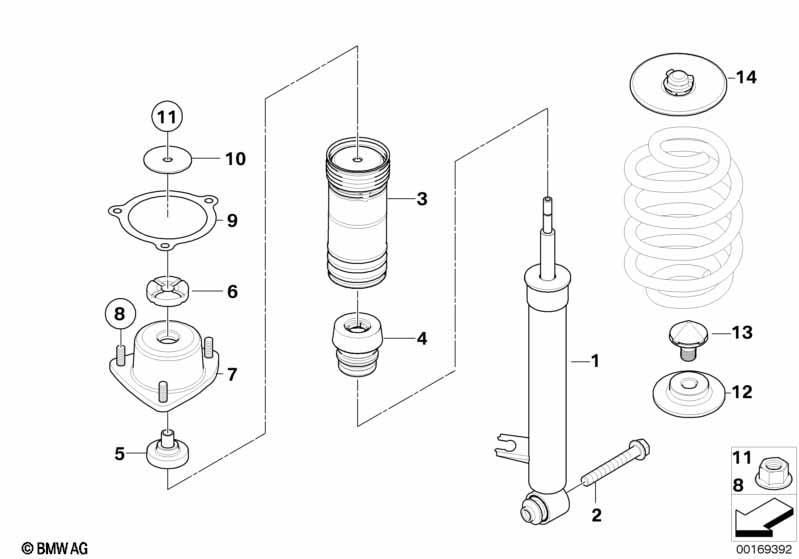 Federbein hinten Anbauteile