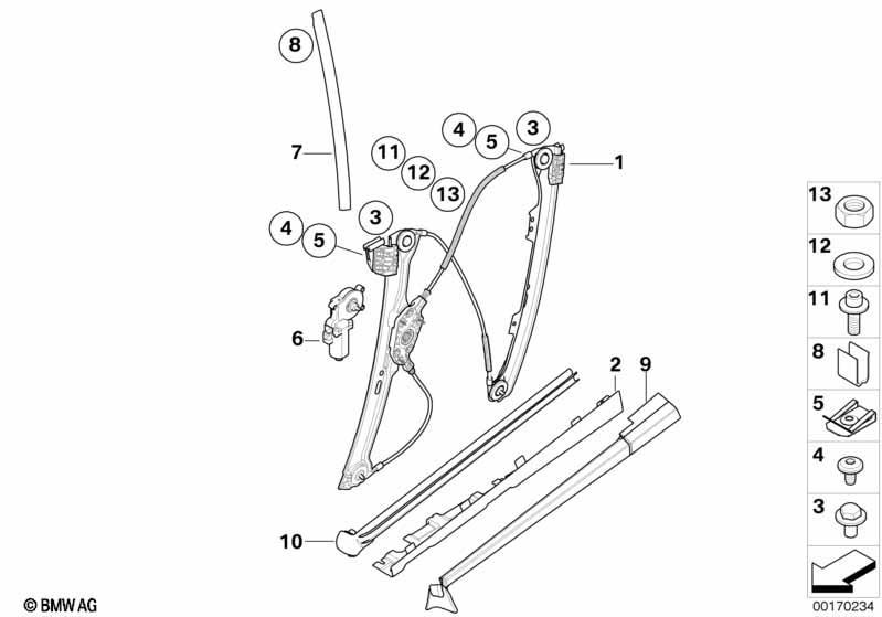 Türfenstermechanismus hinten