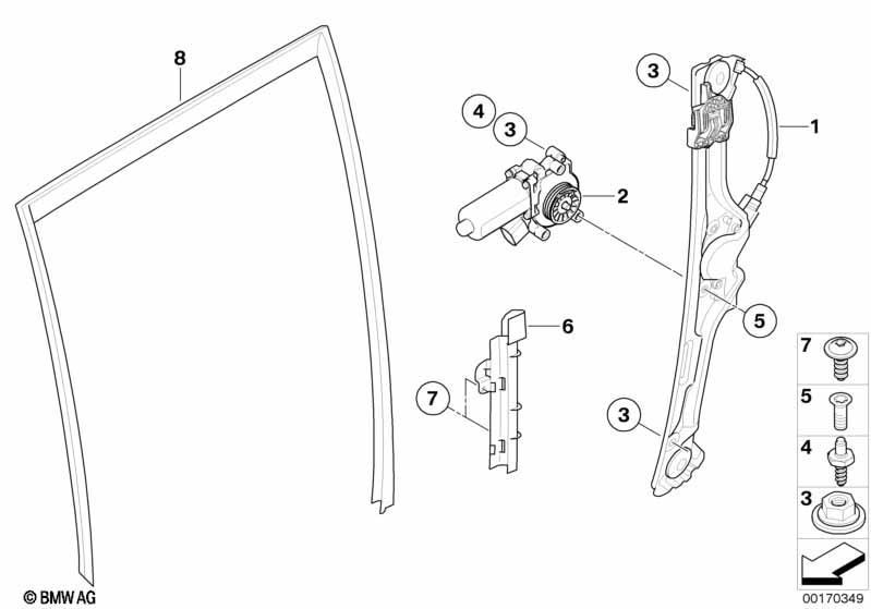 Türfenstermechanismus hinten