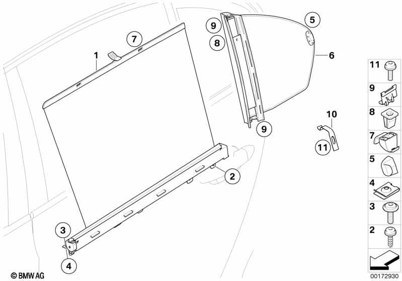 Sonnenschutzrollo Tür hinten