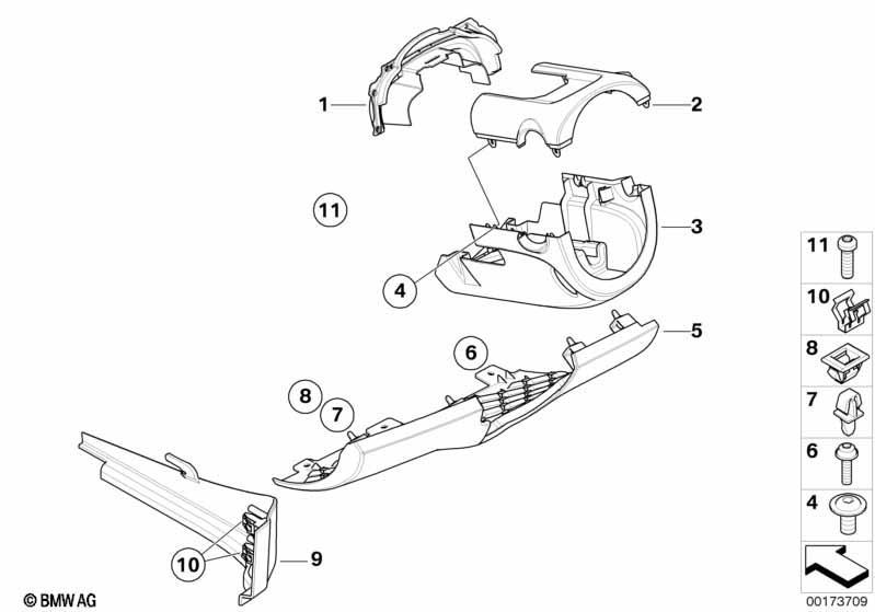 Anbauteile Instrumententafel unten