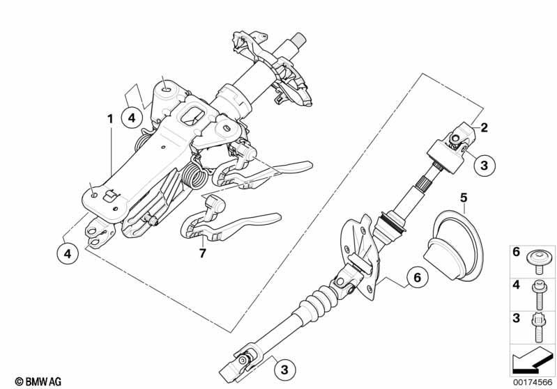 Lenksäule mech.verstellb./Anbauteile