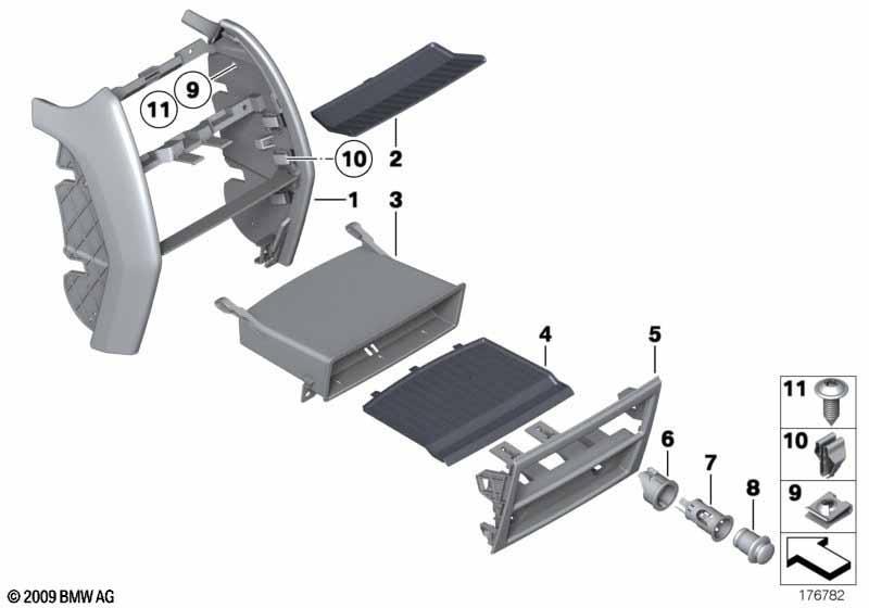 Anbauteile Mittelkonsole hinten