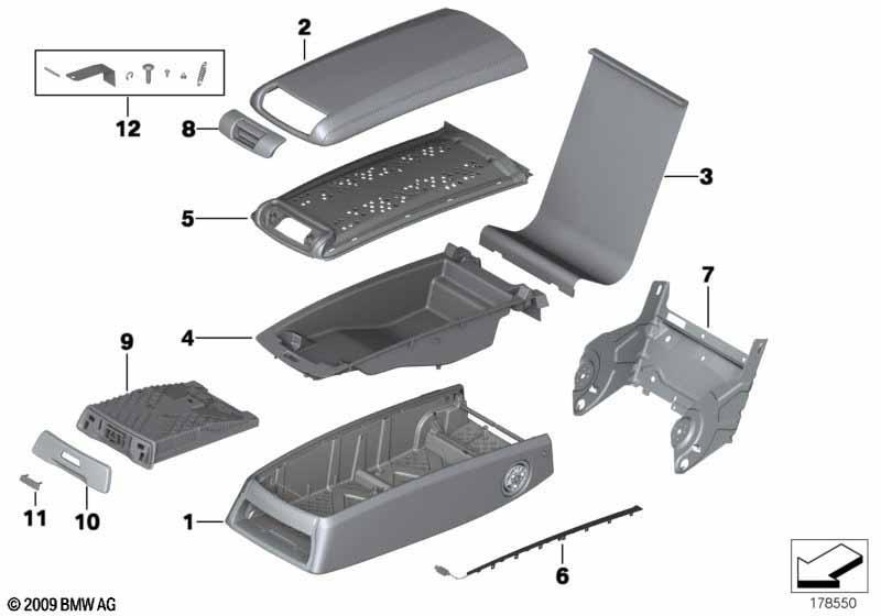 Sitz hinten Mittelarmlehne Basis