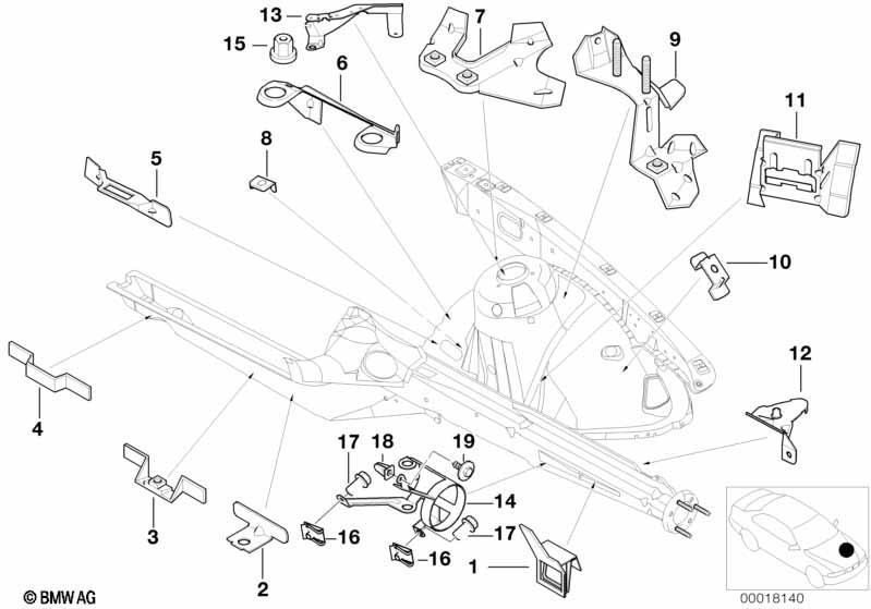 Vorderbau Halter links